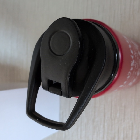 Metal Water Bottle 16oz RED Nurse Themed Black  Flip Lid Never Used - Picture 3 of 7